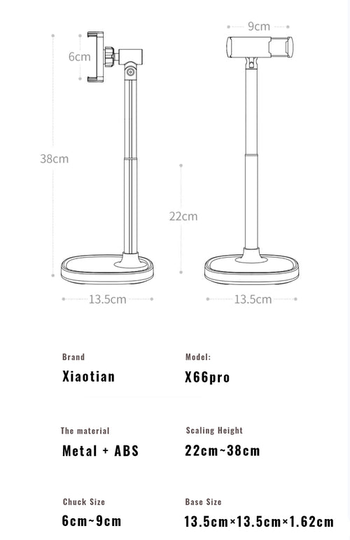 2026 New Multi-Functional Phone Stand - Height-Adjustable Rotatable Foldable Desktop Holder for Live Streaming TikTok Overhead Shooting Selfies