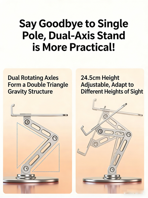 2026 New Aluminum Alloy Phone Tablet Stand - Foldable Height-Adjustable Desktop Holder for Live Streaming Drawing Online Classes