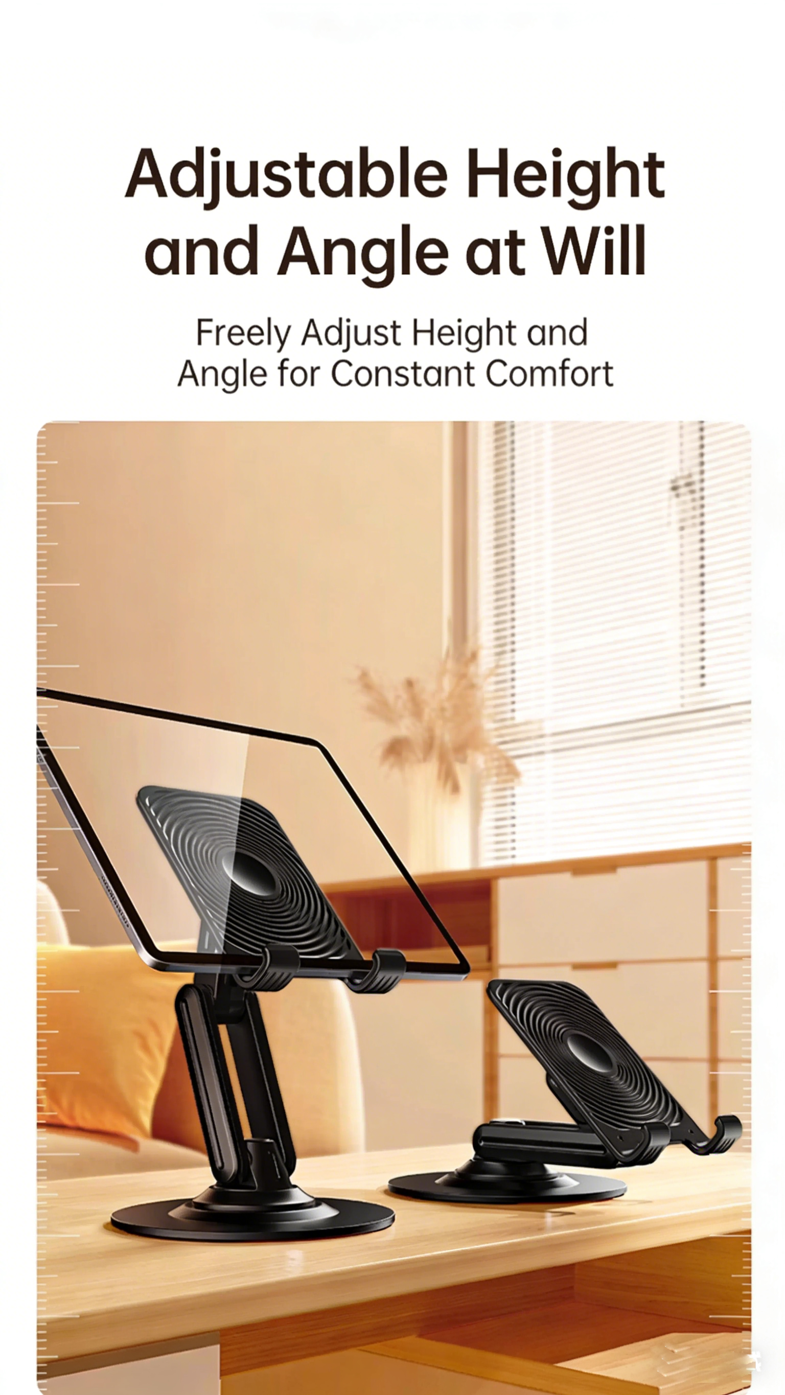 thetree Rotatable Phone & Tablet Stand 2025 | Metal Portable Foldable 360° Adjustable Desktop Holder for iPad, Pro & Devices - Ideal for Studying, Drawing, Gaming