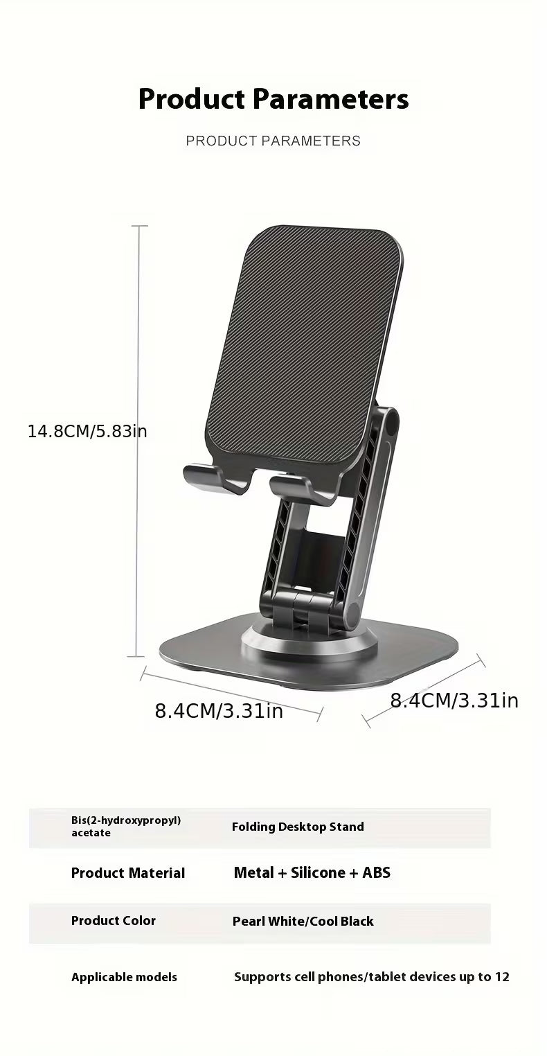 Metal phone holder, desktop phone holder, live streaming adjustable, lazy person holder, all metal reinforced thick base, anti shake, compatible with devices such as phones and tablets under 12 inches